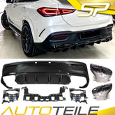 Diffusor Heckdiffusor + Auspuffblenden 2x2 (Schwarz) für Mercedes GLE C167 COUPE